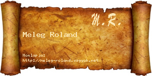 Meleg Roland névjegykártya